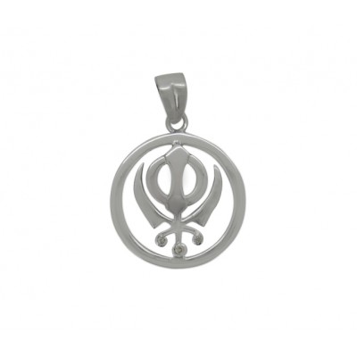 Khanda Pendant In Silver